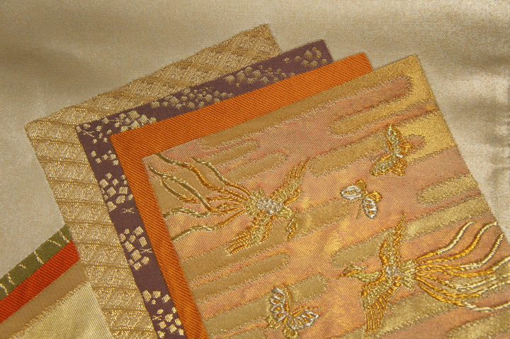 豊富なSALE特選『紫紘』手織り銀箔地色紙重ね模様袋帯[O10859] 仕立て上がり
